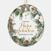 Baptême de couronne de coton Ornement Dieu béni (Gauche)