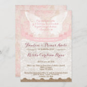 Baptême de fille et 1er Invitations d'anniversaire (Devant / Derrière)