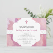 Baptême de fille ou première communion invitation  (Debout devant)
