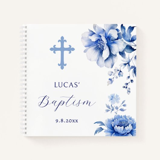Baptême de fleurs bleues Livre d'invité (Devant)