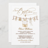 Baptême de garçon Christening Invitation neutre (Devant / Derrière)