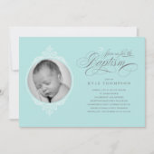 Baptême de garçon classique Invitations photo (Devant)