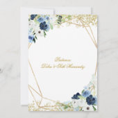 Baptême de garçon floral bleu Invitation (Dos)