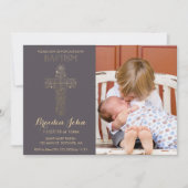 Baptême de garçon, invitation à Christening, photo (Devant)