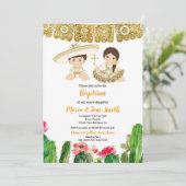 Baptême de Gold Cactus Invitation Twin Fiesta (Debout devant)