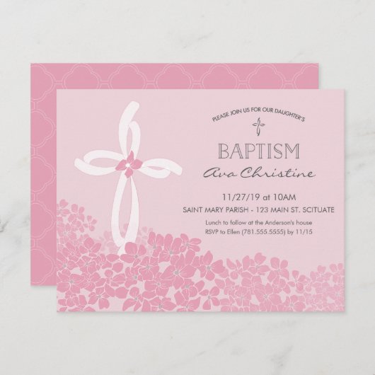 Baptême de la fille, Invitation à baptiser avec Cr (Devant / Derrière)
