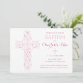 Baptême de la petite fille, carte d'invitation Chr (Debout devant)