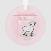 Baptême de la petite-fille Pink Girl Lamb Nom et d (dos)
