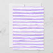 Baptême de Lavande Violet Invitation Florale (Dos)