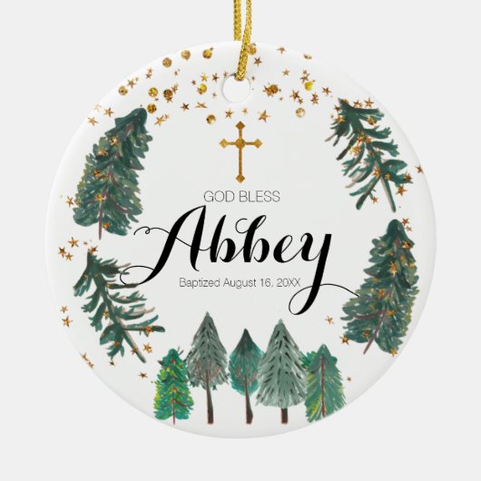 Baptême de Noël Ornement de Dieu béni (Devant)