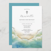 Baptême de plage et invitations pour le premier an (Devant / Derrière)