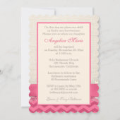Baptême DE RIBBON IMPRIMÉ Invitation photo - Pink  (Dos)