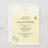 Baptême Dédication Printemps Bee Happy Invitation (Devant)