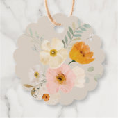 Baptême délicat bouquet étiquettes de faveur (Dos)