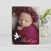 Baptême des filles roses de colombe blanche carte (Debout devant)