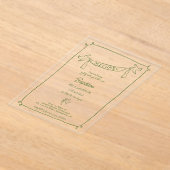 Baptême dessiné à la main invitation acrylique ave (Poser)