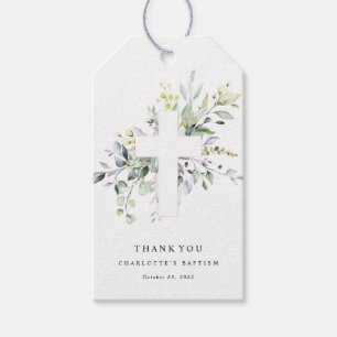 Baptême d'Eucalyptus Merci étiquette cadeau