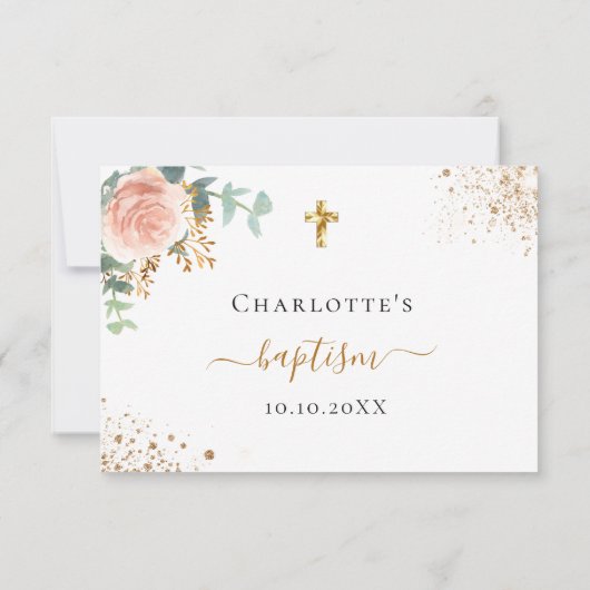 Baptême d'eucalyptus rose pâle RSVP (Dos)