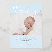 Baptême | Deux Cartes de remerciements photo Silve (Recto)