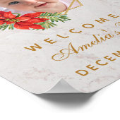 Baptême d'hiver Photo Poinsettia Affiche de bienve (Coin)
