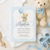 Baptême d'ours en peluche courbé Invitation pour g