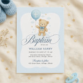 Baptême d'ours en peluche courbé Invitation pour g