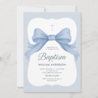Baptême du garçon de la croupe bleue Invitation av