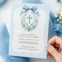 Baptême du garçon de la croupe bleue Invitation av