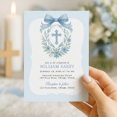 Baptême du garçon de la croupe bleue Invitation av