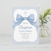 Baptême du garçon de la croupe bleue Invitation av (Debout devant)
