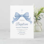 Baptême du garçon de la croupe bleue Invitation av (Debout devant)