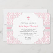 Baptême en Damas rose ou invitation à la première (Devant)