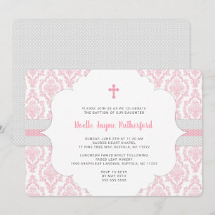 Baptême en Damas rose ou invitation à la première