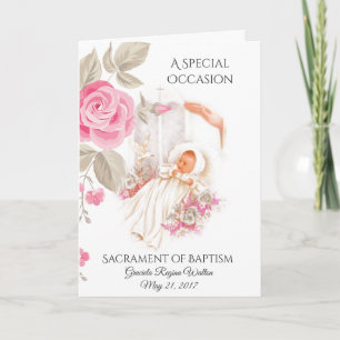 Baptême Enfant Fille Chrétienne  Invitation