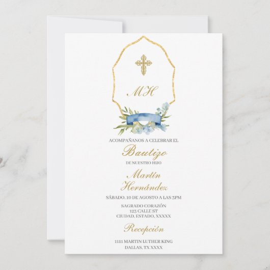 Baptême Espagne Invitation (Devant)