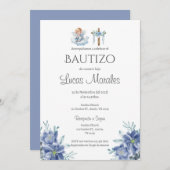 Baptême espagnol invitation garçon (Devant / Derrière)