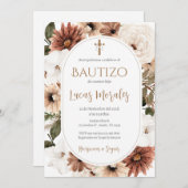 Baptême espagnol invitation garçon (Devant / Derrière)