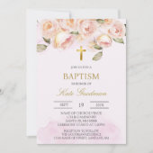 Baptême espagnol rose roux Invitation (Devant)