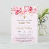 Baptême espagnol rose roux Invitation (Debout devant)