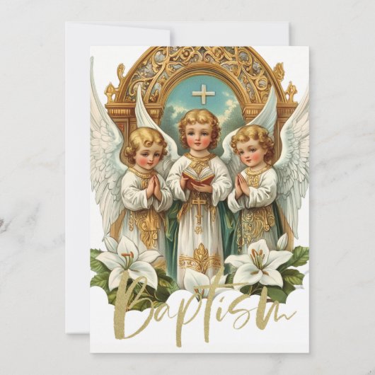 Baptême et Faire-part de naissance Angels Lilies O (Dos)