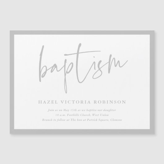 Baptême et invitation au baptême de script simple (Devant)