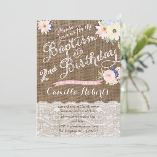 Baptême et invitations d'anniversaire, 2e annivers (Debout devant)