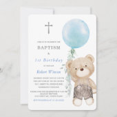 Baptême et premier anniversaire Invitation garçon (Devant)