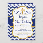 Baptême et première invitation d'anniversaire pour (Devant / Derrière)