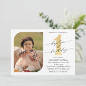 Baptême Et Première Invitation Photo Anniversaire (Debout devant)