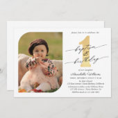 Baptême Et Première Invitation Photo Anniversaire (Devant / Derrière)