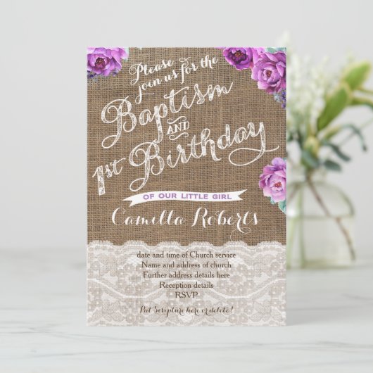 Baptême et premiers invitations d'anniversaire en  (Debout devant)