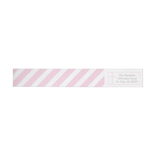 Baptême, étiquette de adresse croisé rose de la (Individual)