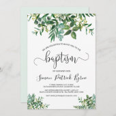 Baptême Faire-part Verdure Genre Neutre (Devant / Derrière)