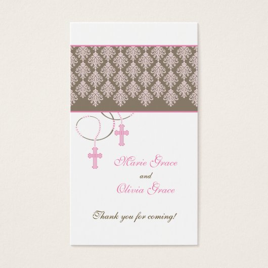 Baptême Favoriser Tag - Jumeaux (Devant)